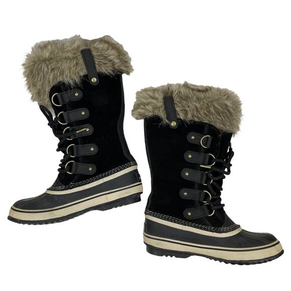 Sorel Joan of Arctic Waterproof Snow Boots Faux Fur Black Size 7 - Picture 7 of 10